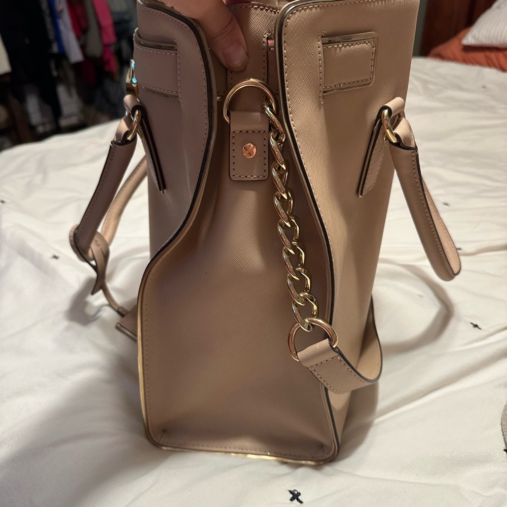 Michael Kors Tan Tote with Gold Chain